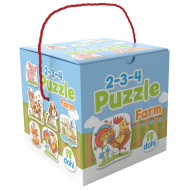 2-3-4 kusové puzzle - Farmárske zvieratá