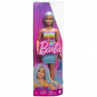 Barbie: Fashionista štýl bábika v farebne pruhovaných šatách - Mattel