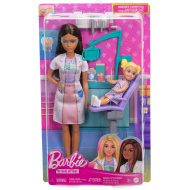 Barbie hnedovlasá kariérna bábika zubárka herný set - Mattel