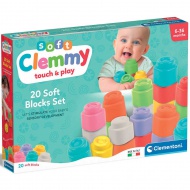 Clemmy: Touch &amp; Play mäkké farebné stavebné kocky, sada 20 kusov - Clementoni