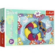 Disney Stitch si užíva dovolenku 30-dielne puzzle - Trefl