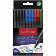 Faber-Castell: GRIP fixka s 0,4mm hrotom v 4 farbách, sada 10ks