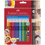 Faber-Castell: Sada farebných ceruziek GRIP v balení 24 kusov s 6 ceruzkami farby pleti