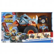 Hot Wheels Monster Trucks: Diaľkové ovládanie premenlivého Rhinomite - Mattel