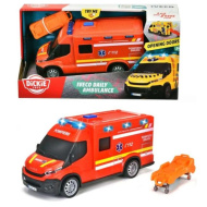 Iveco červená sanitka so svetlom a zvukom 18 cm - Dickie Toys