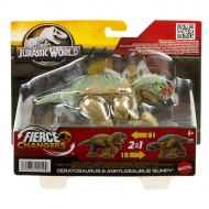 Jurassic World: Fierce Changers - Ceratosaurus &amp; Ankylosaurus premeniteľná dinosaura hračka - Mattel