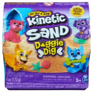 Kinetic Sand: Doggie Dig sada modelovacej hmoty s pieskom 170g s prekvapením vo forme figúrky - Spin Master