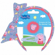 Luna: Peppa Pig Doplnky do vlasov s čelenkou, 3-dielna sada