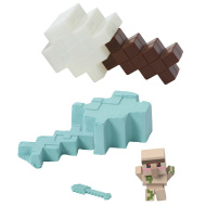 Minecraft: Odhaľ minifigúrku Železného golema v bielom úložnom priestore v tvare meča - Mattel