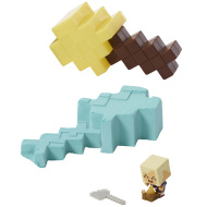 Minecraft: Odhaľte minifigúrku Zlatovlasého námorníka v úložnom priestore v tvare žltého meča - Mattel