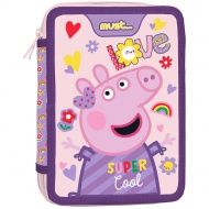 Must: Dvojposchodový plnený peračník Peppa Pig 15x21x5cm