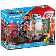 Playmobil: Starter Pack - Kaskadér s motorkou a ohnivým kruhom (71256)