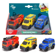 SOS Mikro záchranárske autá 3ks set 9cm - Dickie Toys