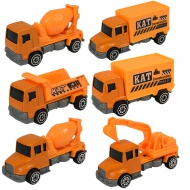 Alloy Car: 6-dielny set stavebných autíčok 8cm