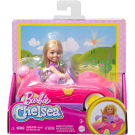 Barbie: Chelsea bábika s medvedíkom v kabriolete - Mattel