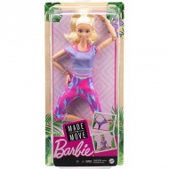 Barbie: Ohybná bábika s blond vlasmi a vo fialovom oblečení - Mattel