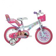 Barbie ružovo biely bicykel veľkosť 14"