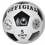 Čierno-biela futbalová lopta - umelá koža 23cm