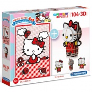 Clementoni: Hello Kitty 2v1  104ks puzzle a model figúrka