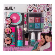 Create It!: 8-dielny ružovo-tyrkysový make-up set