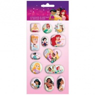 Disney: Disney Princess 13-dielny set hologrmových 3D nálepiek