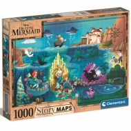 Disney: Malá morská víla - Mapa puzzle 1000ks - Clementoni