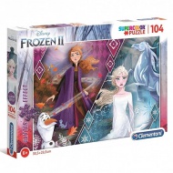 Disney: Ľadové kráľovstvo II. Anna a Elza glitrové puzzle 104ks - Clementoni