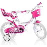 Hello Kitty ružovo-biely bicykel veľkosť 14