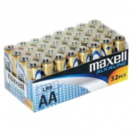 Maxell: Alkalická stužková batéria 1.5V AA LR6 32ks fóliové balenie