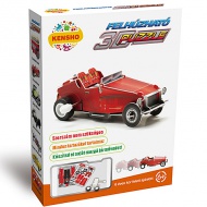 Naťahovacie Červené Oldtimer auto 3D puzzle