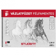 Polo-drevný špirálový náčrtník Student B/5