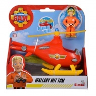 Požiarnik Sam: Vrtuľník Wallaby s figúrkou Tom - Simba Toys