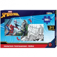 Spiderman 2v1 puzzle 100 dielne puzzle na vyfarbenie