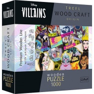 Wood Craft: Disney Hlavní darebáci 1000-dielne puzzle - Trefl