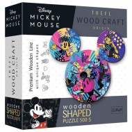 Wood Craft: Mickey Mouse 500+5ks drevené puzzle - Trefl