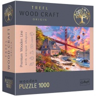 Wood Craft: Východ Slnka pri Golden Gate drevené puzzle 1000ks - Trefl